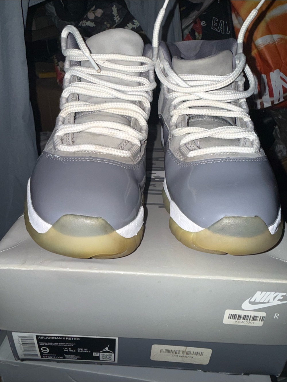 Jordan Men’s Sneakers in Gray and White with Translucent Sole